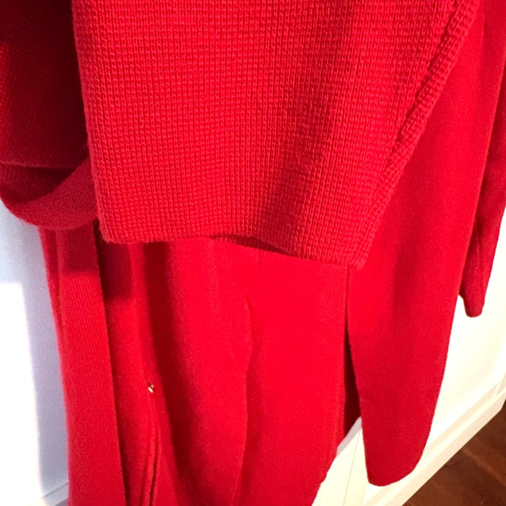 Talbots Women's Holiday Red 100% Merino Wool Coatagan in Size 2X - Picture 6 of 12